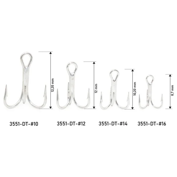 Hanfish Sharp Hook 3551 10 Adet Üçlü İğne 12 No - Görsel 2