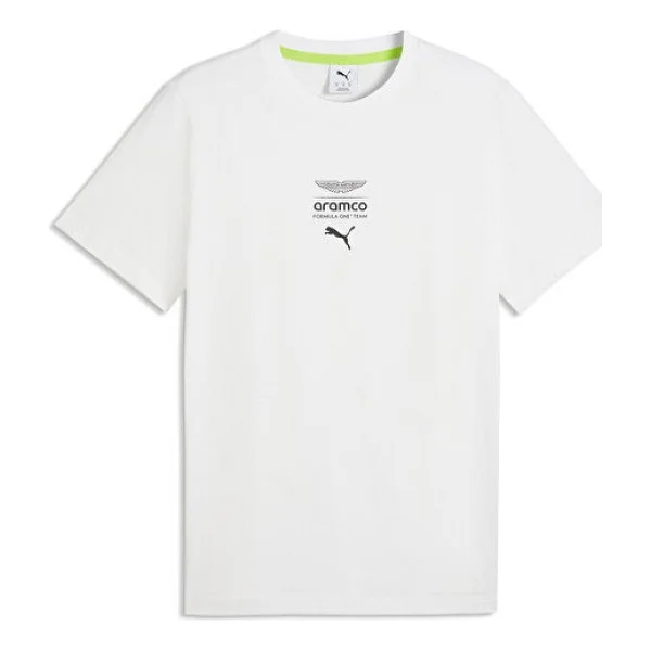 Puma X Aston Martin Aramco F1 Team Essentials 635393-02 Beyaz Kısa Kollu Bisiklet Yaka Erkek Tişört - Görsel 9