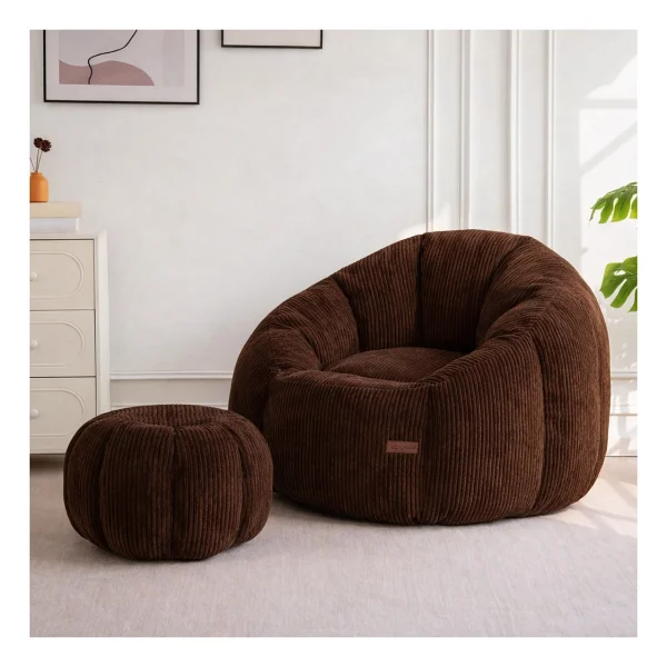 Puffiber Ergonomik Yer Tipi TV & Gaming Yer Koltuğu - Yetişkin Armut Puf Berjer 105x80 cm Modern Salon & Balkon Koltuğu - Yeşil - Görsel 6