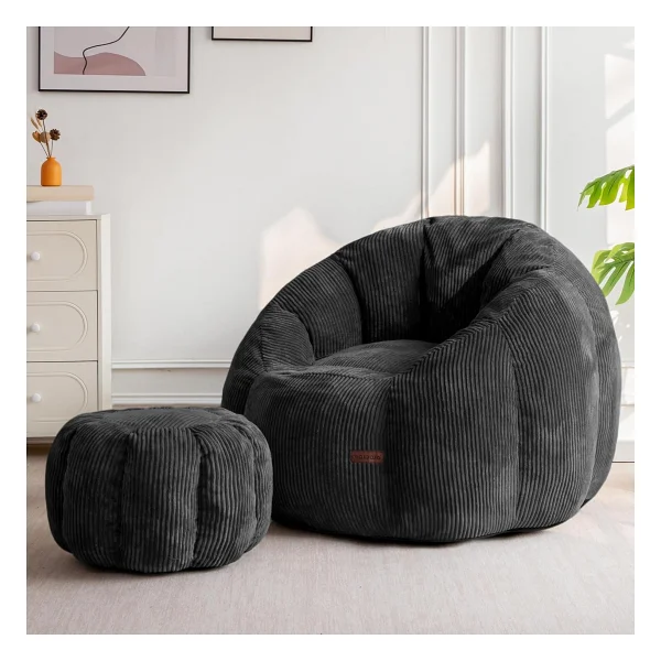 Puffiber Ergonomik Yer Tipi TV & Gaming Yer Koltuğu - Yetişkin Armut Puf Berjer 105x80 cm Modern Salon & Balkon Koltuğu - Yeşil - Görsel 10