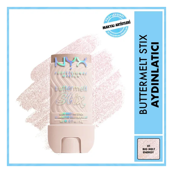 NYX Professional Makeup Buttermelt 01 Big Melt Energy Stick Highlighter - Görsel 6