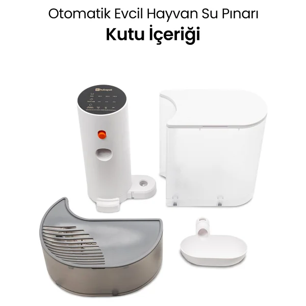 Hubspet Otomatik Kedi Su Pınarı 3 lt Sensörlü Şarjlı Kablosuz Su Çeşmesi 180 Gün Pil Ömrü Zamanlı Seviye Göstergeli H310 - Beyaz - Görsel 3