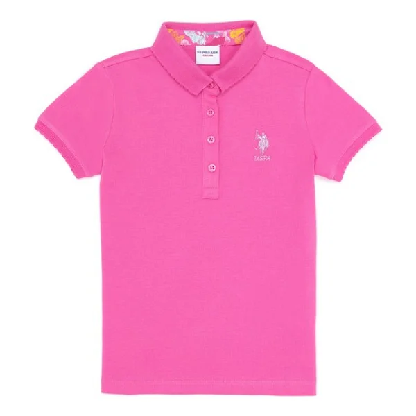 U.S. Polo Assn 50265668-VR041 Pembe Kısa Kollu Polo Yaka Çocuk Tişört - Görsel 5