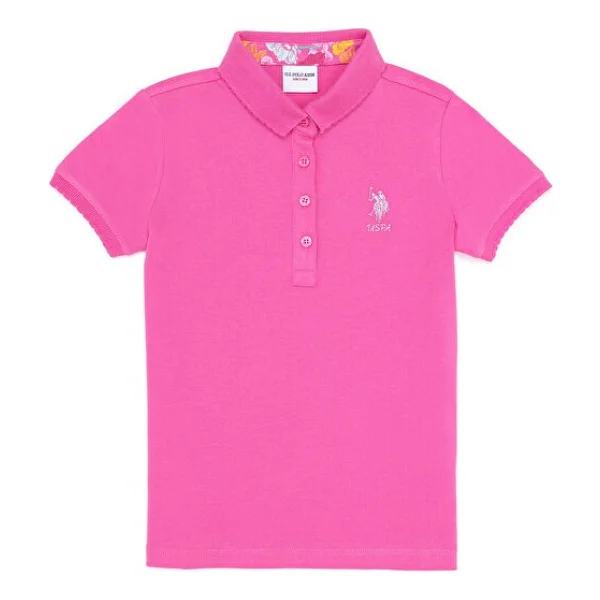 U.S. Polo Assn 50265668-VR041 Pembe Kısa Kollu Polo Yaka Çocuk Tişört - Görsel 4