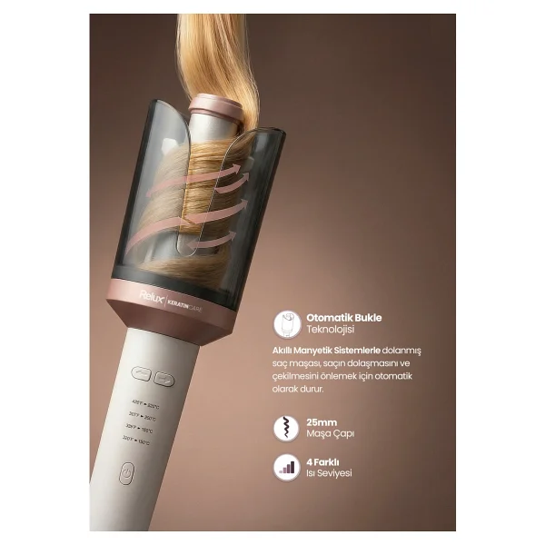 Relux RC9588 Keratincare 25 mm Otomatik Saç Maşası - Görsel 9