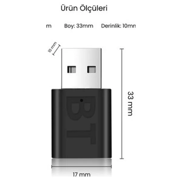 Concord Bt-16 2ın1 Bluetooth Receiver Usb-Aux Kablo Ses Kontrol Ekran - Görsel 7