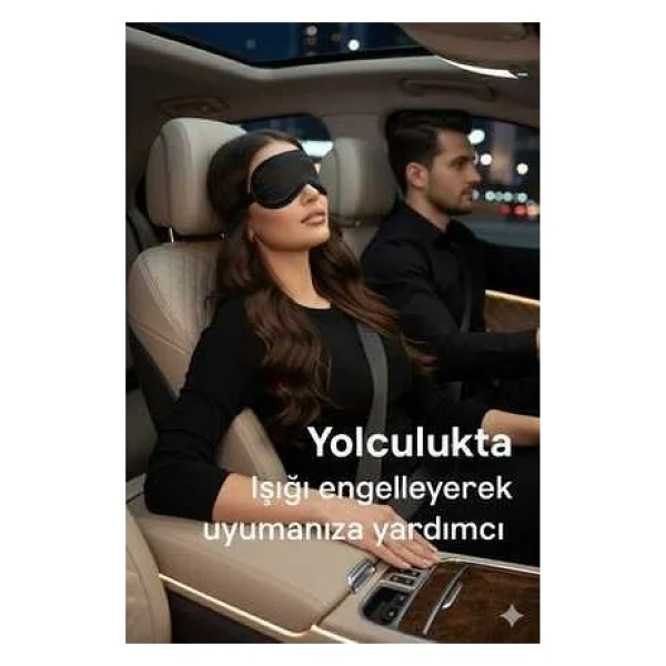 Uydee Göz Bandı Uyku Bandı Göz Dinlendirici Siyah Göz Bandı Işık Önleyici Uyku Göz Bandı Yoga Göz Bandı - Görsel 4
