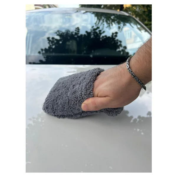 Fine Clean 4 Parmak Mikrofiber Pasta Cila Eldiveni Oto Yıkama Temizleme - Görsel 3