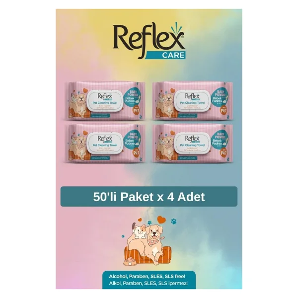 Reflex Evcil Hayvan Temizleme Mendili 4 Adet - Çok Renkli - Görsel 4