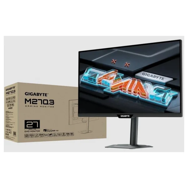 GIGABYTE M27Q3 27" SS IPS Oyuncu Monitörü, QHD (2560x1440), 300Hz (OC 320Hz) 1ms GTG, 95% DCI-P3, HDMI 2.1 & DisplayPort 1.4 & USB-C (18W PD), DisplayHDR 400, KVM, Ergonomik Stand - Görsel 10