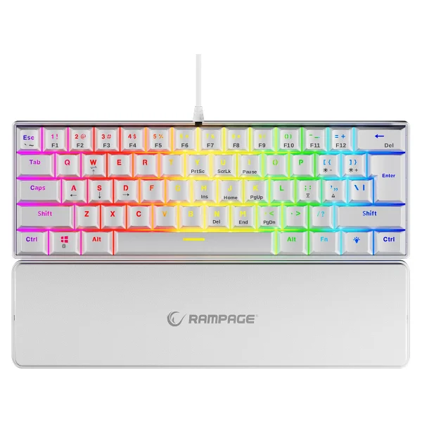 Rampage Plower K60 Siyah RGB TKL Blue Switch Kablolu Mekanik Oyuncu Klavyesi - Görsel 7