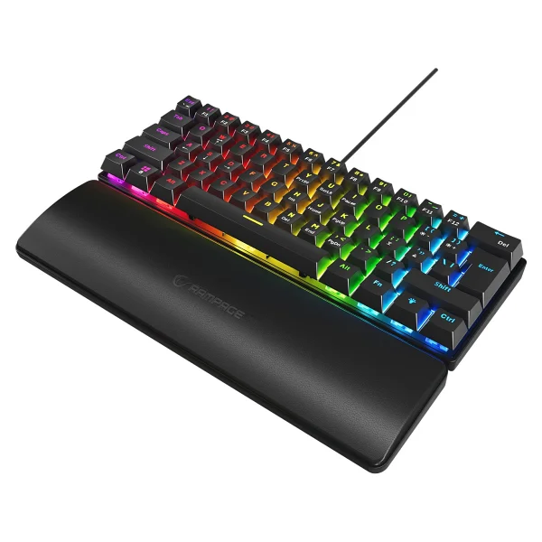 Rampage Plower K60 Siyah RGB TKL Blue Switch Kablolu Mekanik Oyuncu Klavyesi - Görsel 2