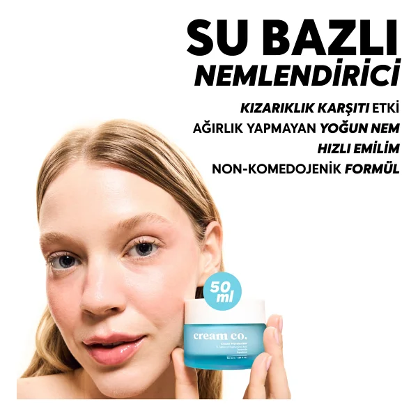 Cream Co. Cloud Moisturizer Yatıştırıcı Onarıcı Bariyer Güçlendirici Su Bazlı Nemlendirici Yüz Kremi 50 ML - Görsel 2