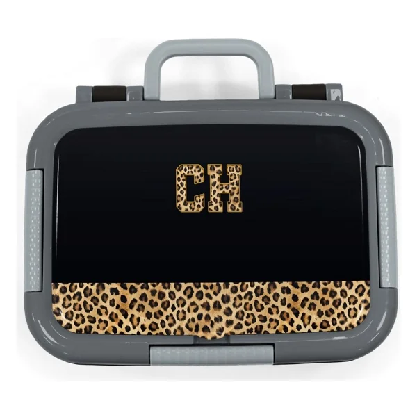Coral High 39128 Leopar CH Harf Desenli Çelik Beslenme Kutusu - Görsel 5