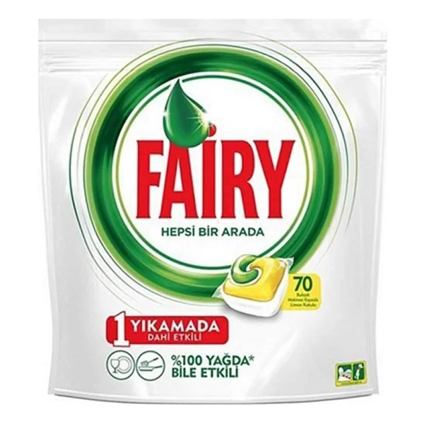 Fairy Hepsi Bir Arada Limon Bulaşık Makinesi Tableti 70'li - Görsel 2