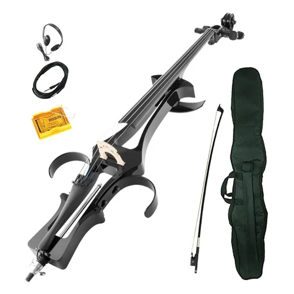 Kinglos Kng DSDT-1801 Elektro Çello 4/4 Siyah (Profesyonel - Silent) Kulaklık Çıkışlı Sessiz Çalışma, Modern Tasarım, Taşıma Çantalı Set - Görsel 5