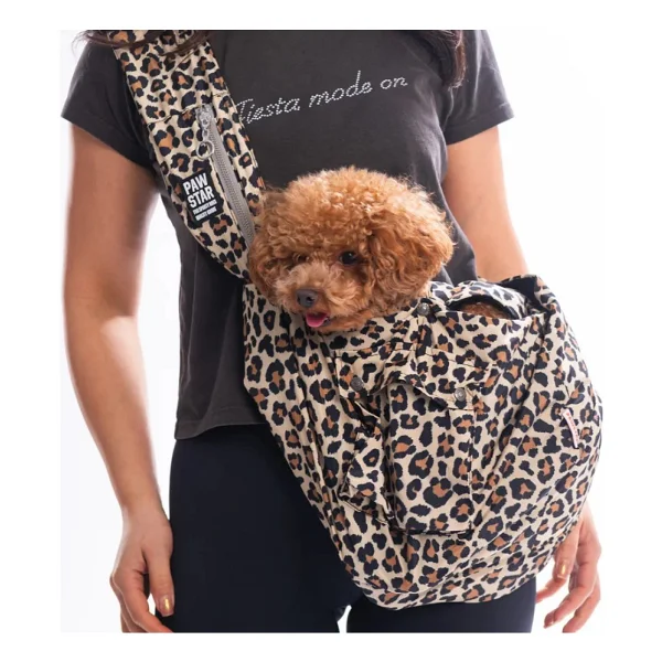Pawstar Mbeya Gold Crossbody Küçük Irk Köpek Çapraz Taşıma Çantası (Içi Tay Tüyü) - Kahverengi - Görsel 5