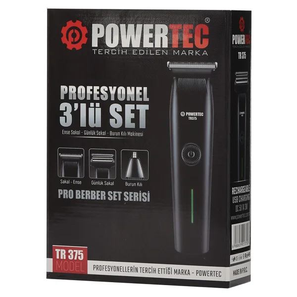 Powertec TR-375 3in1 Erkek Bakım Seti - Görsel 4