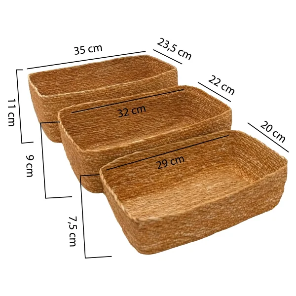 Digithome 3'lü Naturel Organizer Sepet -PNL-PH39 S/3 - Görsel 7