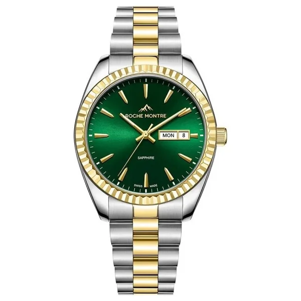 Roche Montre RMG6001-07 Gümüş-Yeşil Erkek Kol Saati - Görsel 5