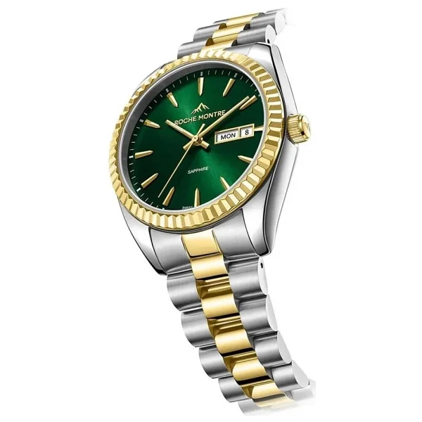Roche Montre RMG6001-07 Gümüş-Yeşil Erkek Kol Saati - Görsel 6