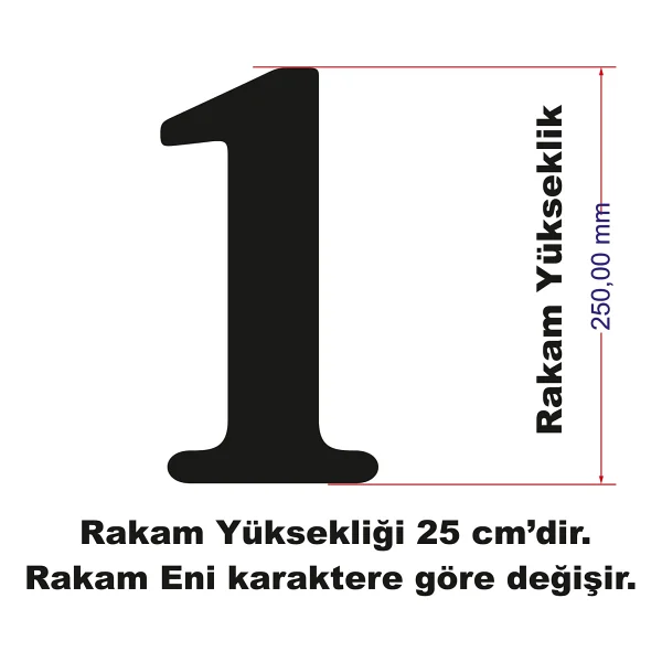 Mood Stencil Rakam Boyama Şablonu X077-SAYI Rakam Yüksekliği 25 cm - Görsel 3