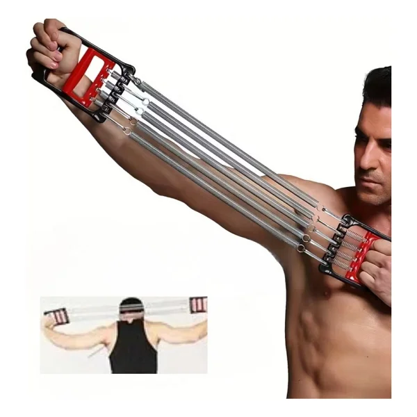 Buffer Göğüs Genişletme Ve Kuvvet Egzersiz Aleti - 5 Yaylı 5 Kademeli Ayarlanabilir Fitness Ve Kuvvet Antrenmanı Ekipmanı - Görsel 3