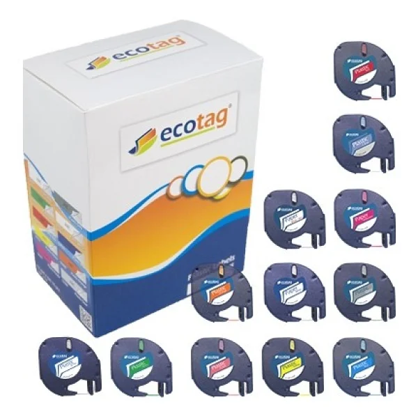 Ecotag Dymo Letratag Muadili Plastik Şerit Etiket Avantaj Paket - Kırmızı - Görsel 4