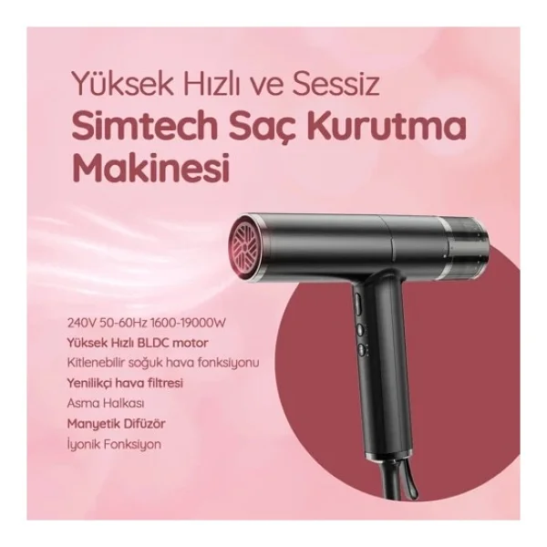 Simtech KM-1994 1600 W Saç Kurutma Makinesi - Görsel 3