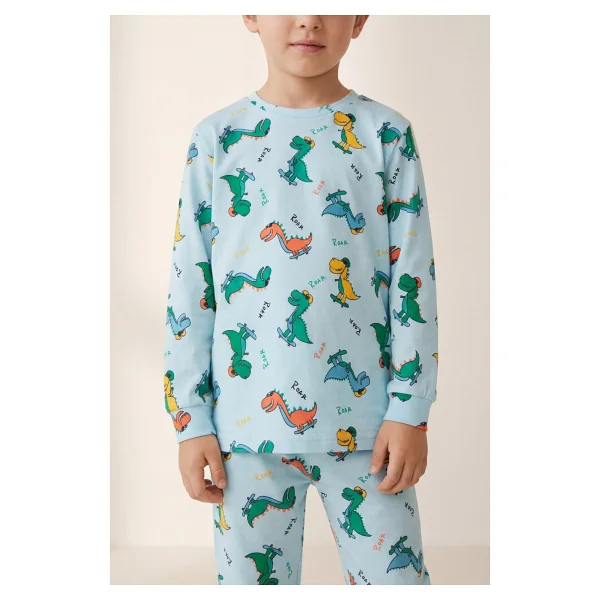Katia & Bony Erkek Çocuk Dinozor Desenli Pijama Takımı - Görsel 10
