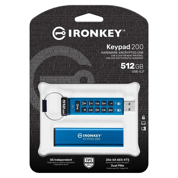 Kingston IronKey Keypad 200 IKKP200-512GB USB 3.2 512 GB Flash Bellek - Görsel 3