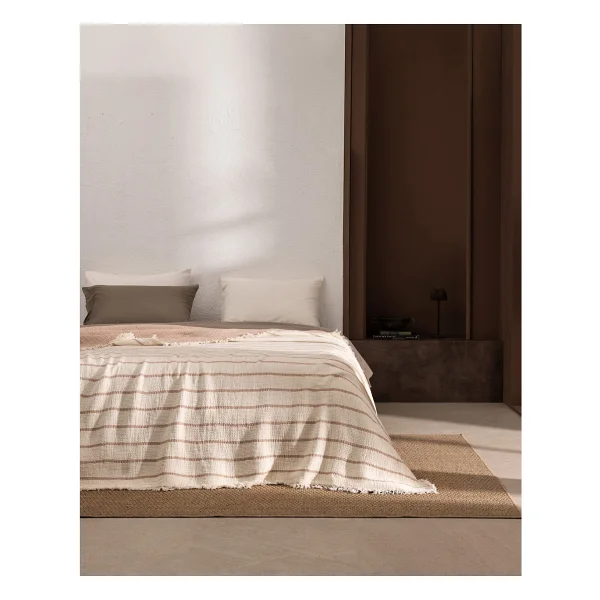 Madame Coco Orvanel Çift Kişilik %100 Pamuk Yatak Örtüsü - Bej - 230 x 250 cm - Görsel 9