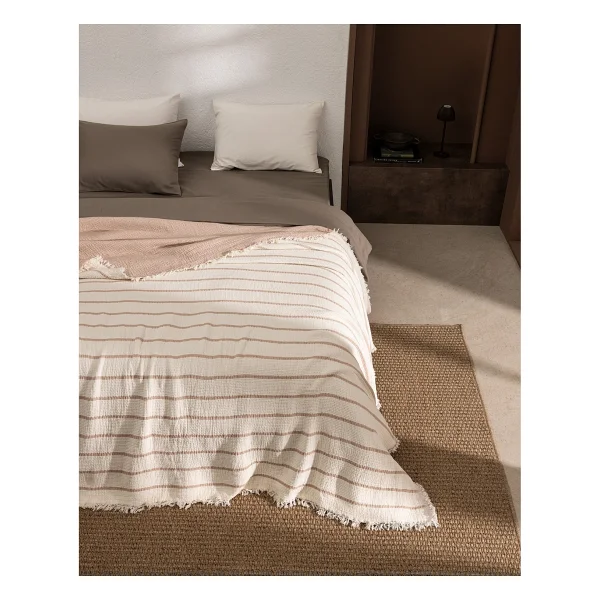 Madame Coco Orvanel Çift Kişilik %100 Pamuk Yatak Örtüsü - Bej - 230 x 250 cm - Görsel 2
