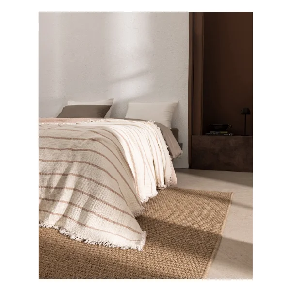Madame Coco Orvanel Çift Kişilik %100 Pamuk Yatak Örtüsü - Bej - 230 x 250 cm - Görsel 3