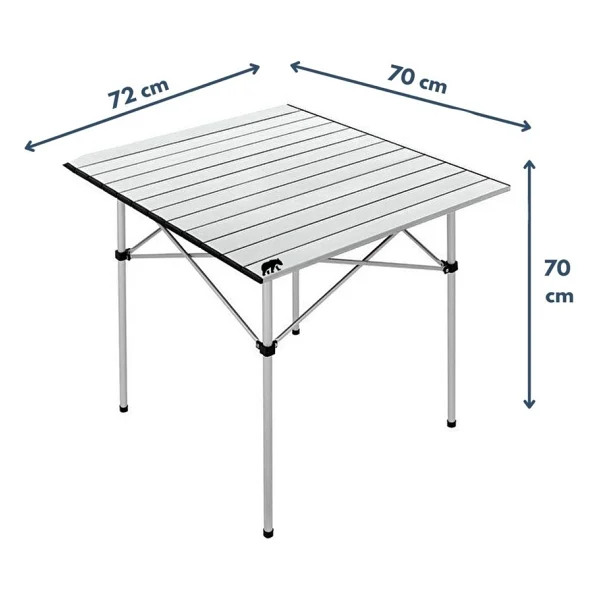Kamp Ayısı XL 72x70 cm Gri Alüminyum Katlanır Kamp Masası - Görsel 10