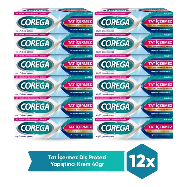 Corega Diş Protezi Yapıştırıcı Krem 40 gr 12 Adet Aromasız Güçlü Tutucu Etki - Görsel 4