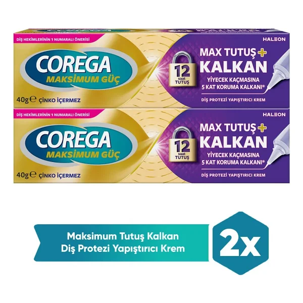 Corega Max Kontrol + Tutuş Tat İçermez 40 gr 2 Adet Protez Diş Yapıştırıcı - Görsel 7