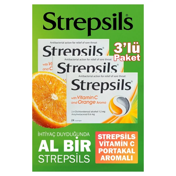 Strepsils Portakal & C Vitamini Aromalı 24 Pastil 3 Adet - Görsel 2