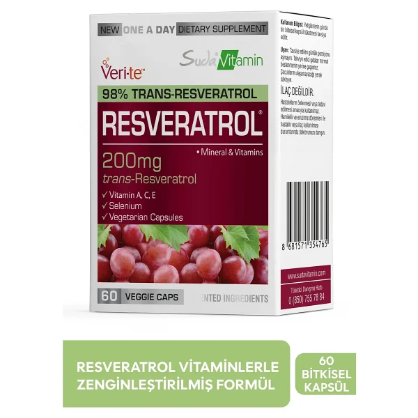 Suda Vitamin Resveratrol 60 Kapsül - Görsel 6