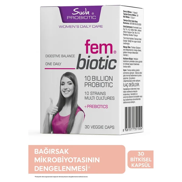 Suda Probiotic Fem Biotic 30 Kapsül - Görsel 8