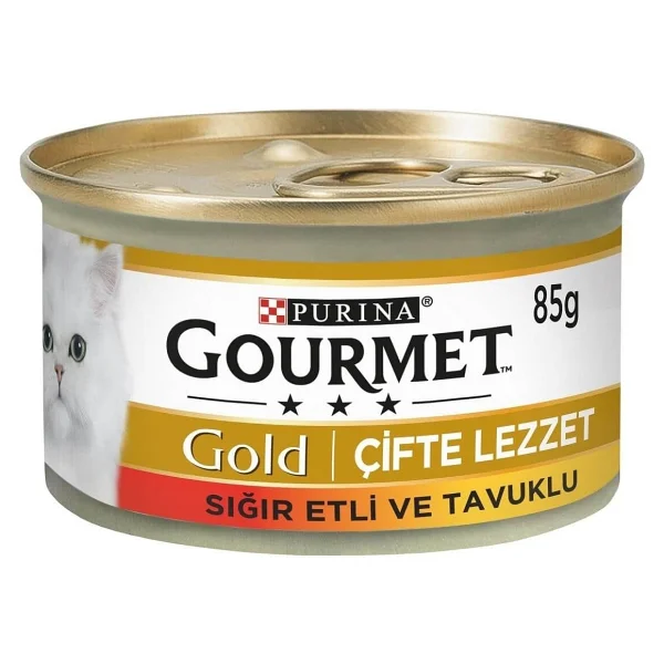 Gourmet Gold Çifte Lezzet Sığır Etli ve Tavuklu 85 gr Yetişkin Konserve Kedi Maması - Görsel 7