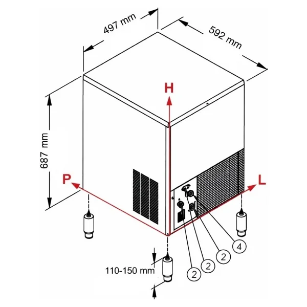 Brema CB 416 A HC B-QUBE Hazneli Ticari Küp Buz Makinesi - Görsel 6