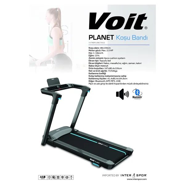 Voit Planet Katlanabilir Koşu Bandı - Görsel 6