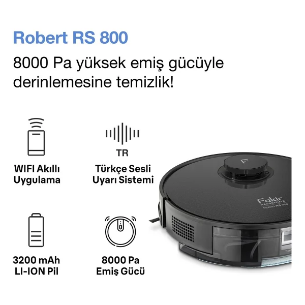 Fakir 8000PA Çekim Gücü Türkçe Sesli Uyarı Sistemi Wifi Bağlantılı 3200MAH Lı-Ion Pil - Siyah - Görsel 7
