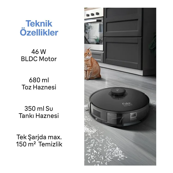 Fakir 8000PA Çekim Gücü Türkçe Sesli Uyarı Sistemi Wifi Bağlantılı 3200MAH Lı-Ion Pil - Siyah - Görsel 3