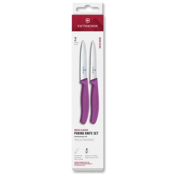 Victorinox Swiss Classic 6.7795.2C1 Mor 2'li 10 cm Soyma Bıçağı - Görsel 2