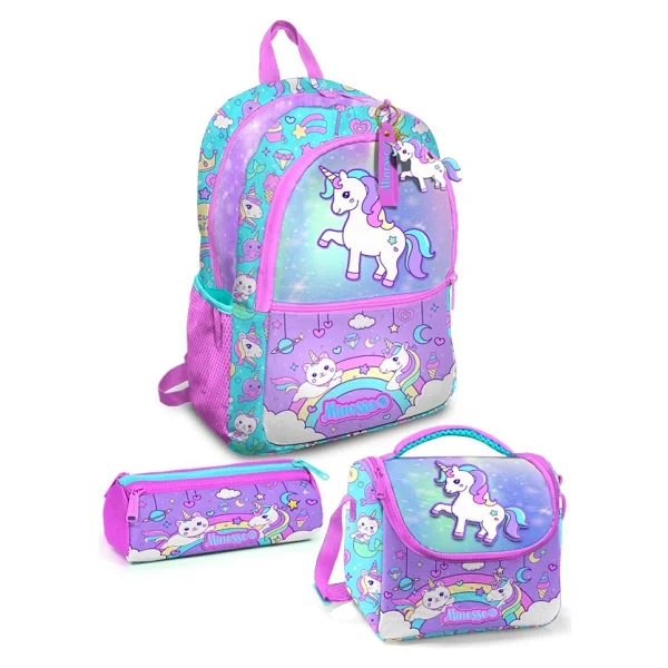 Minosso Unicorn Desenli Kız Çocuk 3'lü Okul Çanta Seti Set1007 - Görsel 7
