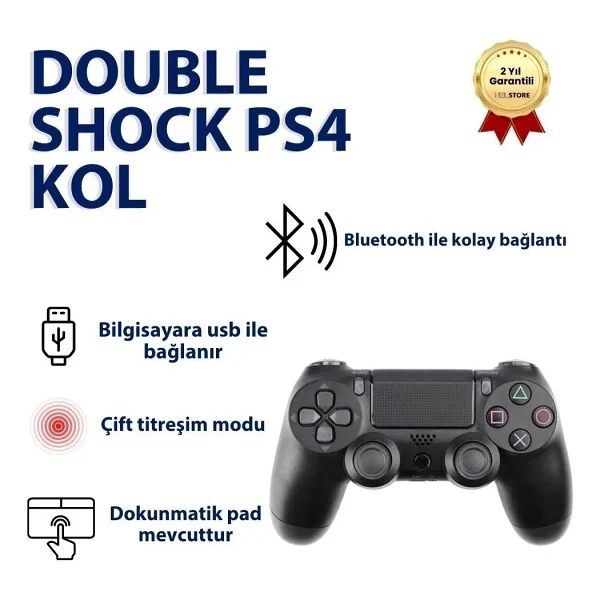 PS4 Doubleshock Uyumlu Kablosuz Analog Oyun Kolu PS4 - Görsel 6