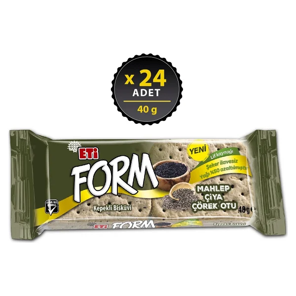 Eti Form Mahlepli Çiyalı ve Çörek Otlu Kepekli Bisküvi 24x40 gr - Görsel 7
