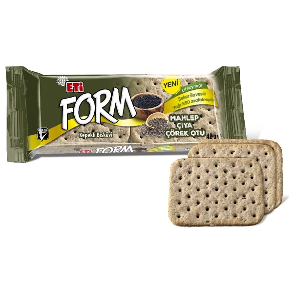 Eti Form Mahlepli Çiyalı ve Çörek Otlu Kepekli Bisküvi 24x40 gr - Görsel 3